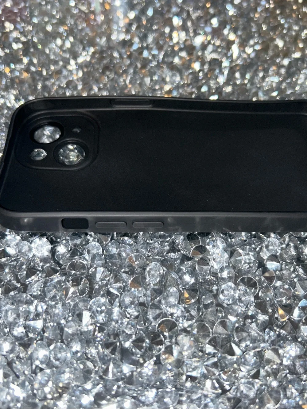 Black Phone Case with Purple Spider Logo iPhone 15